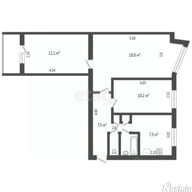 3-комн квартира проспект Дзержинского, 19,  д. 19