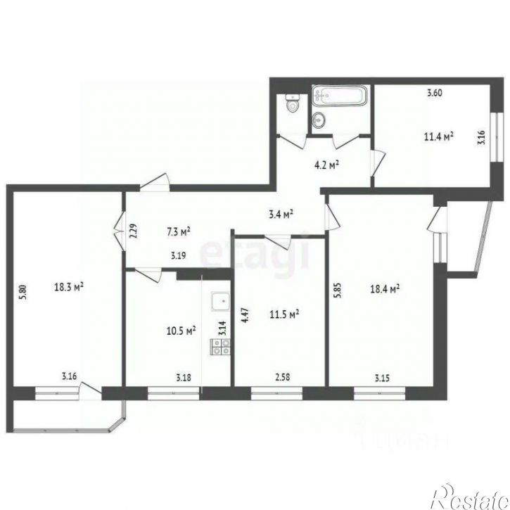 4-комн квартира улица Тыко Вылки, 11,  д. 11