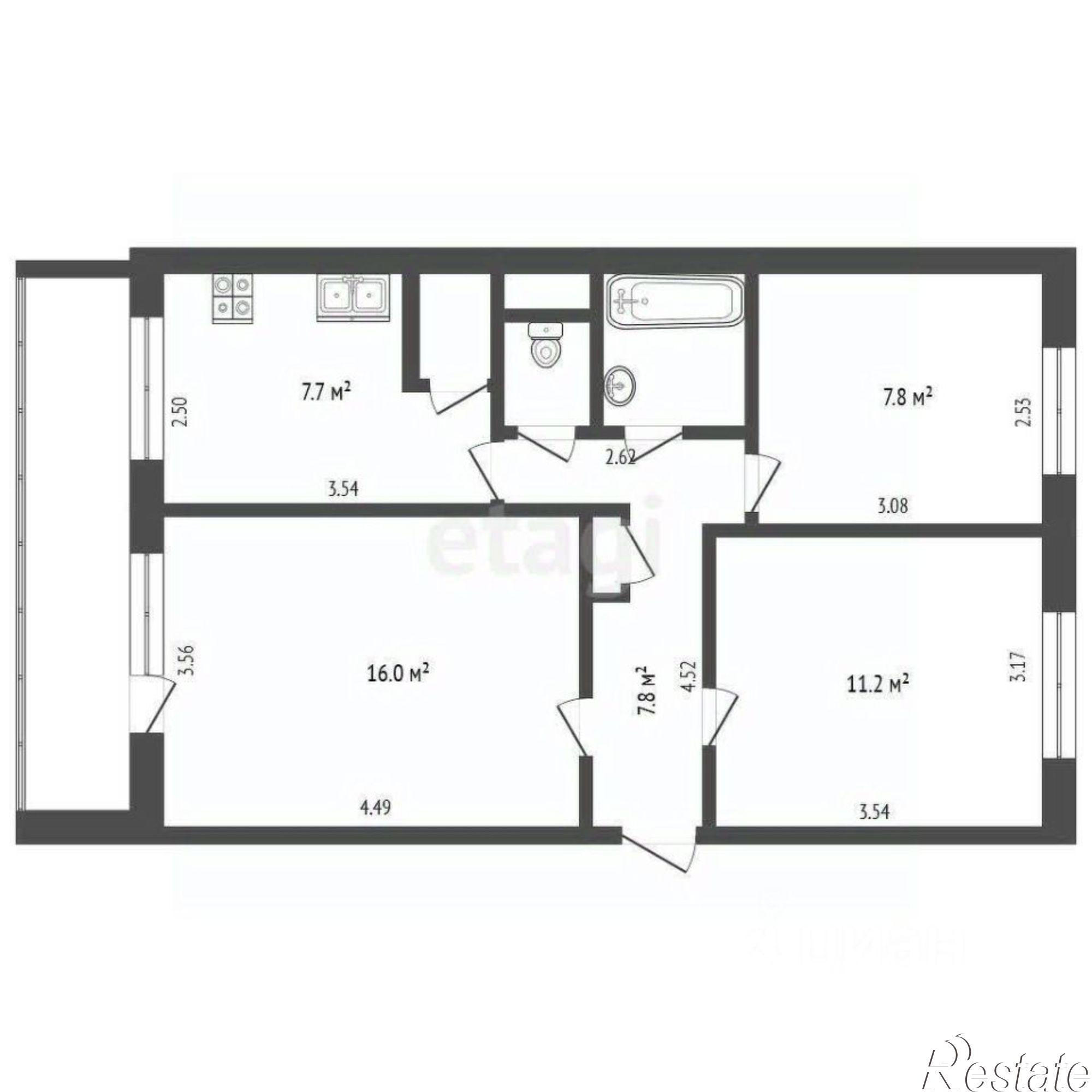 Купить квартиру за 4 499 000 рублей на Ленинградский проспект, 358 к3