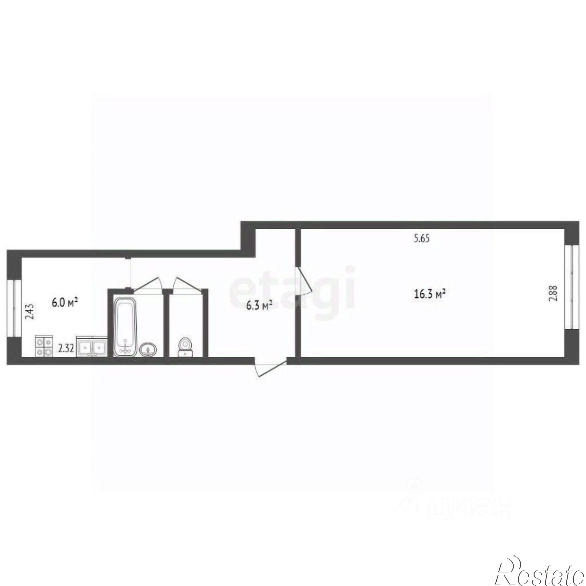 Купить квартиру за 3 380 000 рублей на улица Почтовый тракт, 30