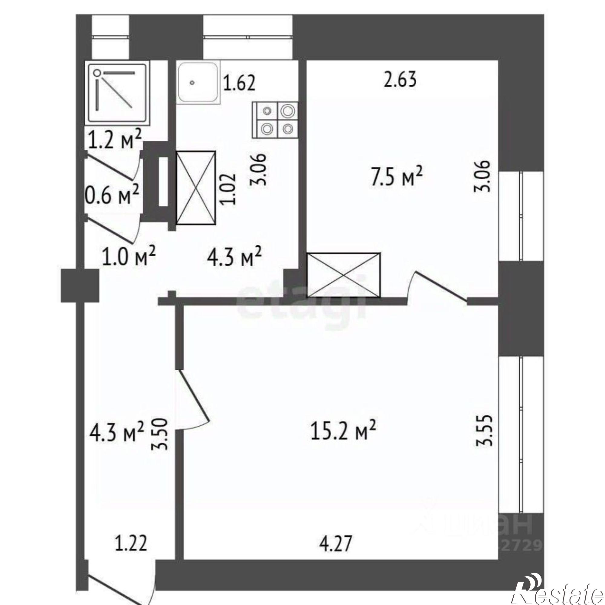 Купить квартиру за 1 370 000 рублей на улица Дежнёвцев, 20