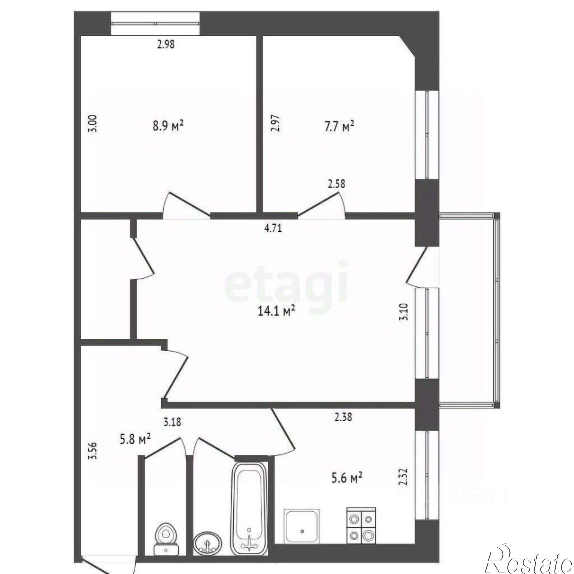 Купить квартиру за 4 700 000 рублей на Ленинградский проспект, 265