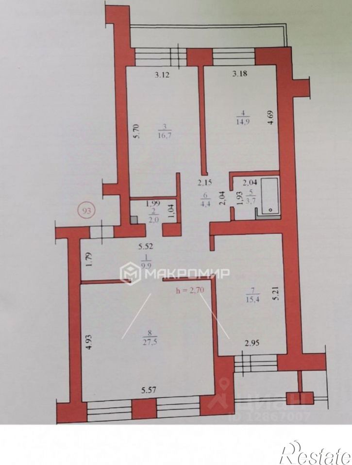 3-комн квартира проспект Ломоносова, 154,  д. 154