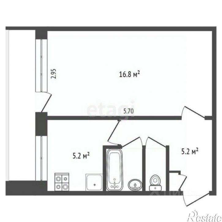 1-комн квартира Ленинградский проспект, 21 к2,  д. 21 к2