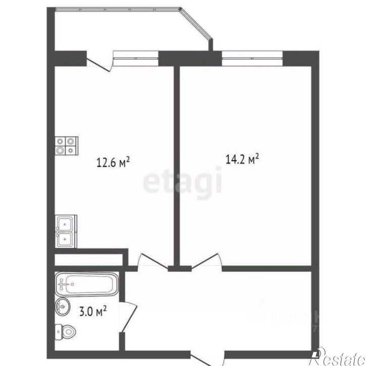 1-комн квартира улица Гайдара, 57 к4,  д. 57 к4