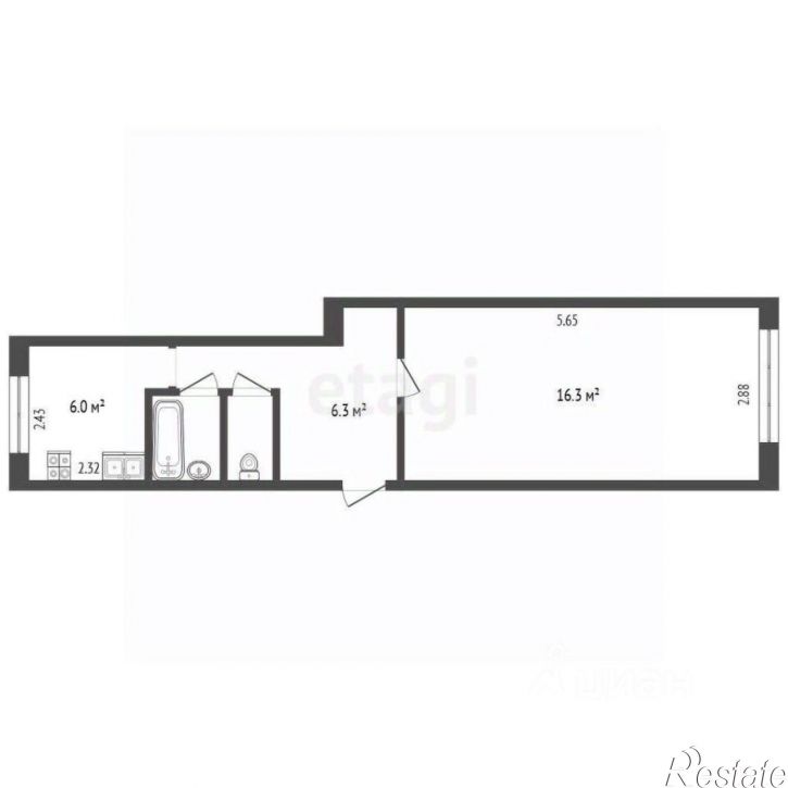 1-комн квартира улица Почтовый тракт, 30,  д. 30