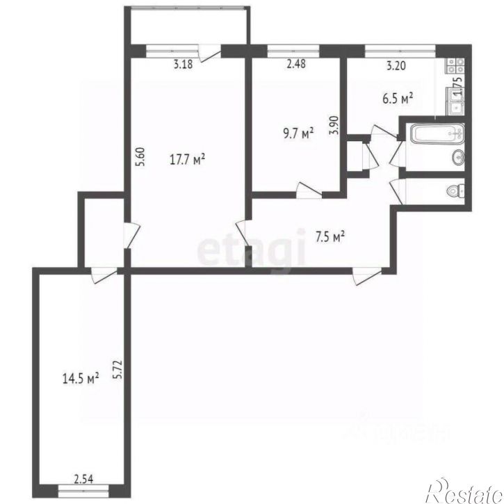 3-комн квартира Школьная улица, 84 к2,  д. 84 к2