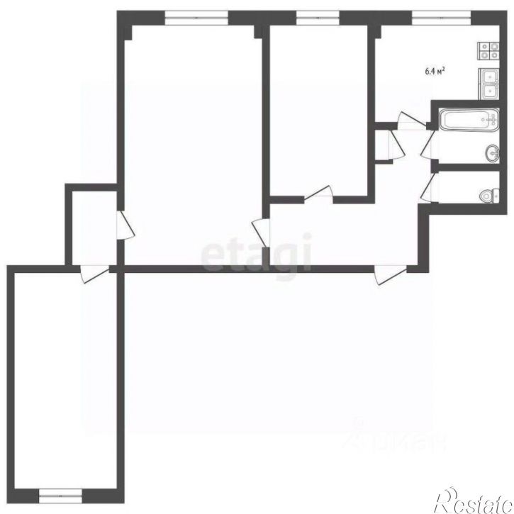 3-комн квартира улица Адмирала Кузнецова, 15,  д. 15