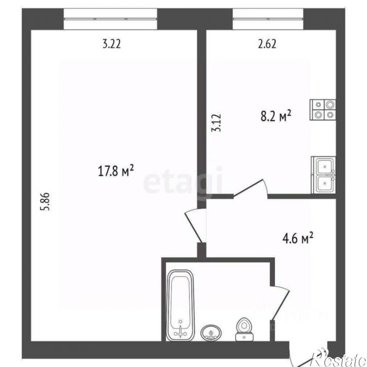 1-комн квартира
