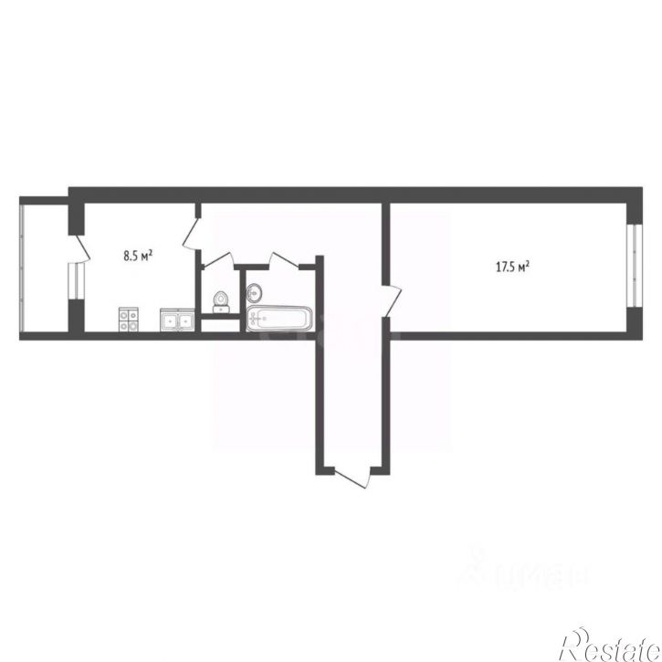 1-комн квартира Московский проспект, 55 к2,  д. 55 к2