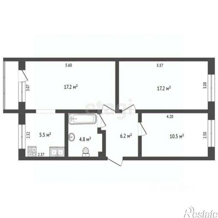 3-комн квартира