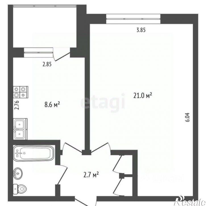 1-комн квартира