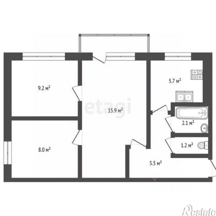 3-комн квартира