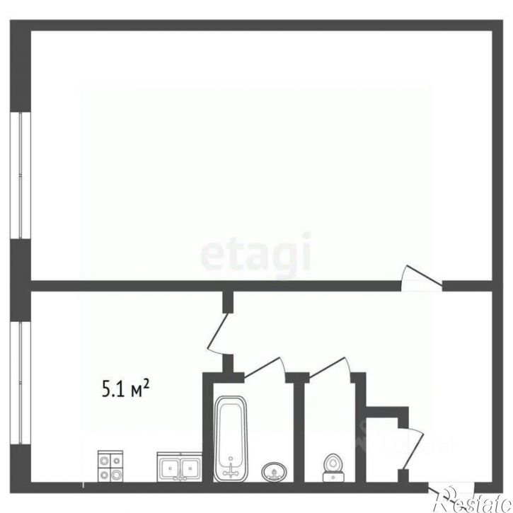 1-комн квартира улица Смольный Буян (дублёр), 24 к2,  д. 24 к2