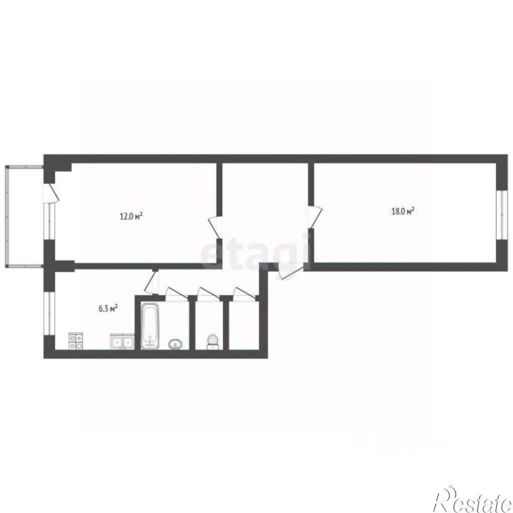 2-комн квартира улица Победы, 114,  д. 114