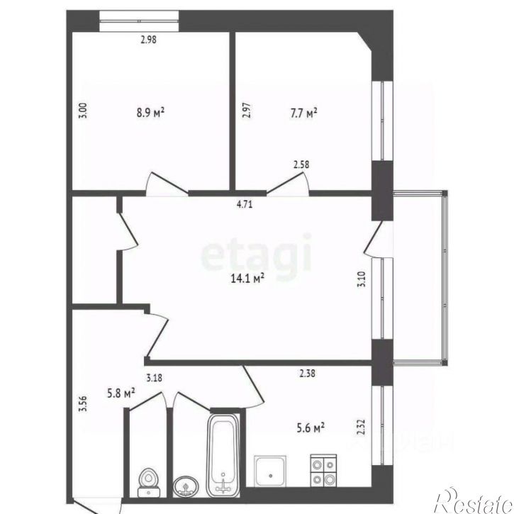 3-комн квартира Ленинградский проспект, 265,  д. 265