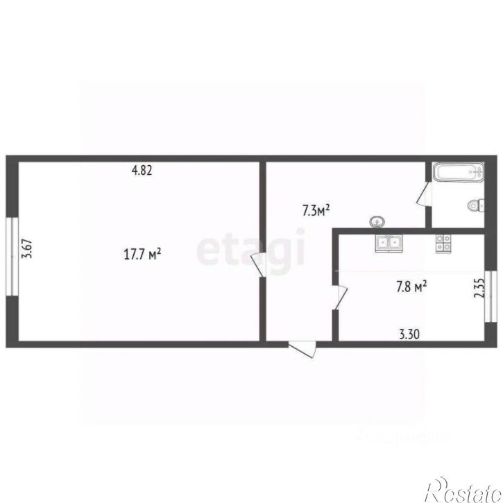 1-комн квартира улица Физкультурников, 30 к1,  д. 30 к1