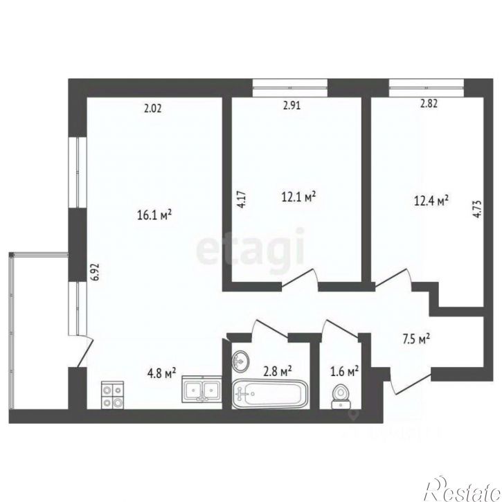 2-комн квартира улица Дежнёвцев, 5,  д. 5