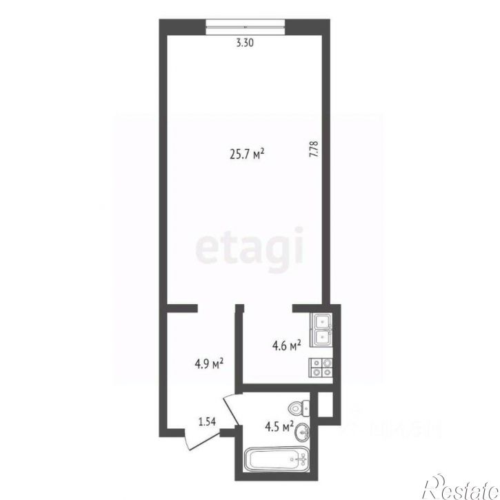1-комн квартира Поморская улица, 34 к2,  д. 34 к2