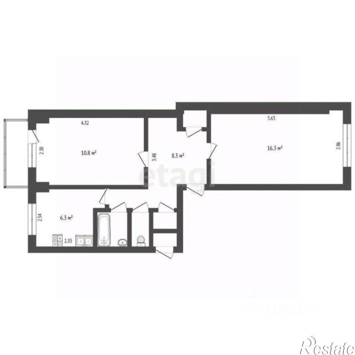 2-комн квартира улица 40-летия Великой Победы, 3,  д. 3