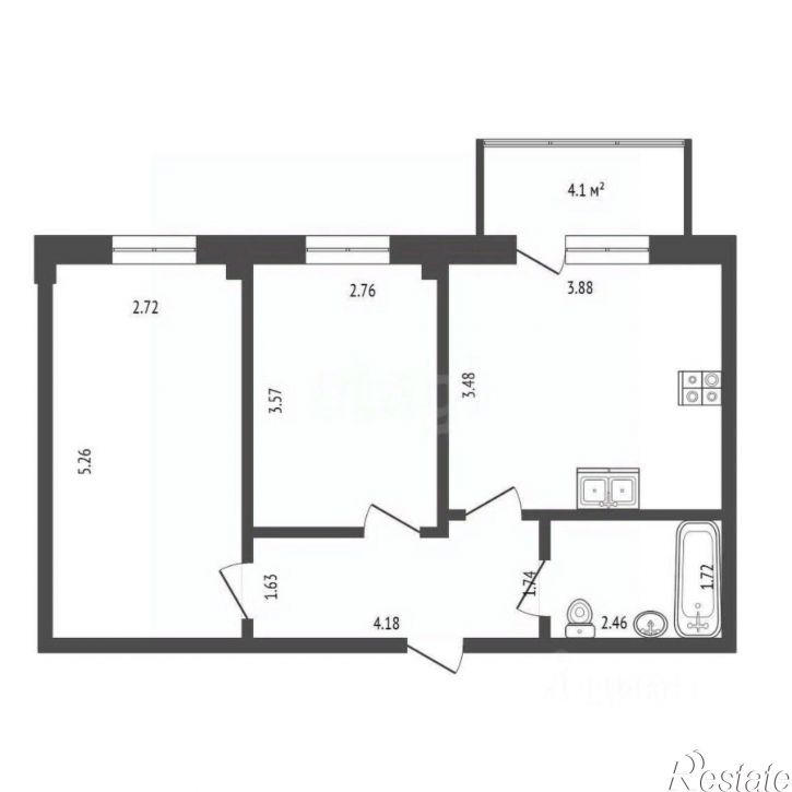 2-комн квартира