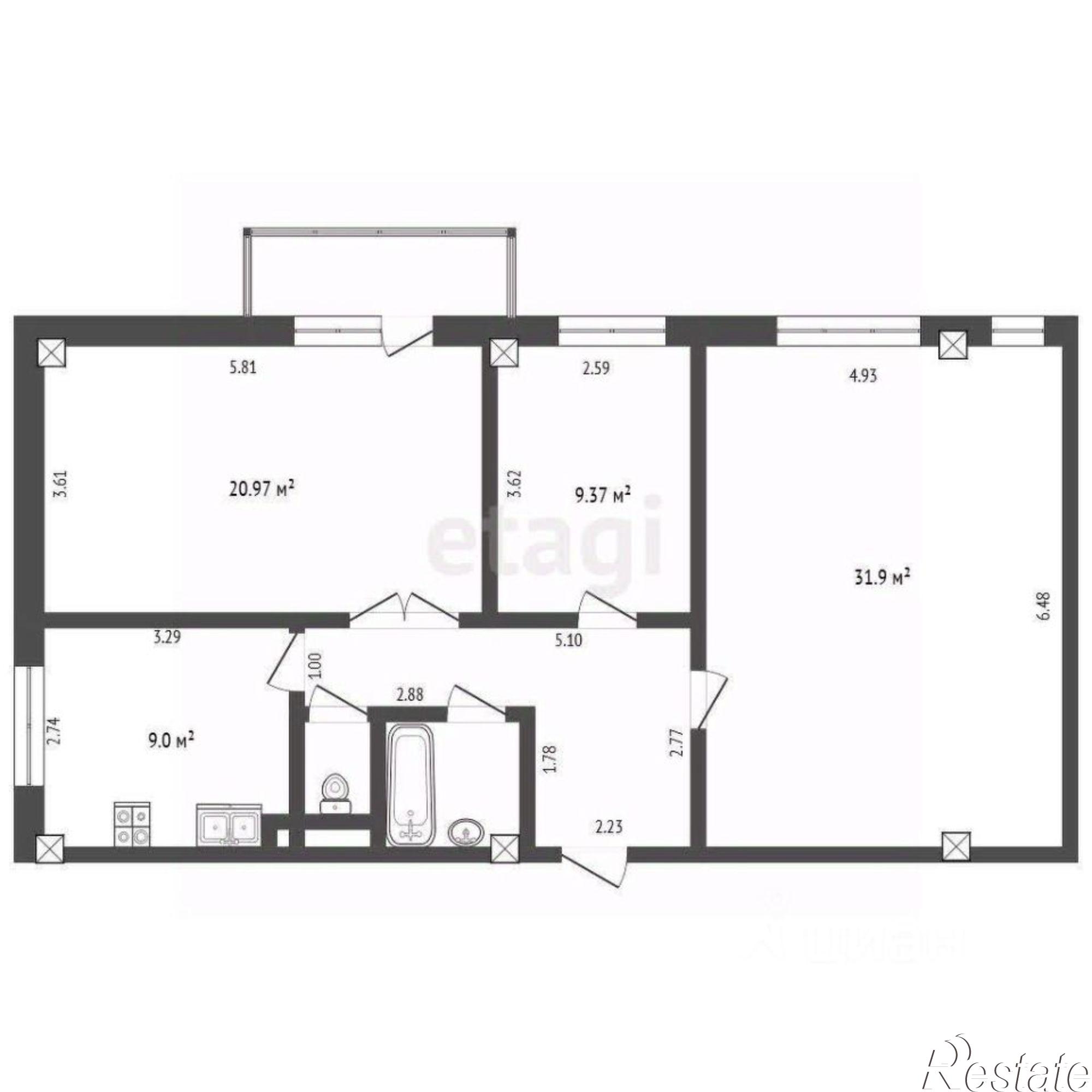 Купить квартиру за 5 600 000 рублей на Ленинградский проспект, 394 к1