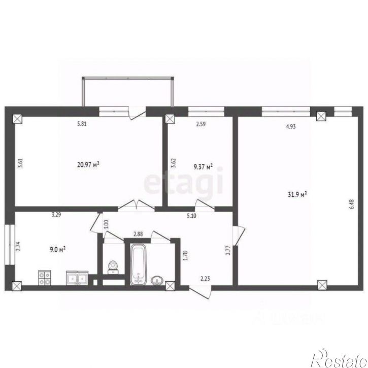 3-комн квартира Ленинградский проспект, 394 к1,  д. 394 к1