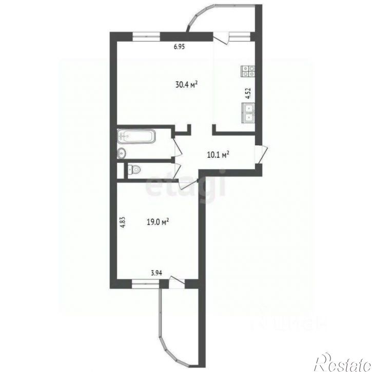 2-комн квартира улица Гагарина, 45,  д. 45