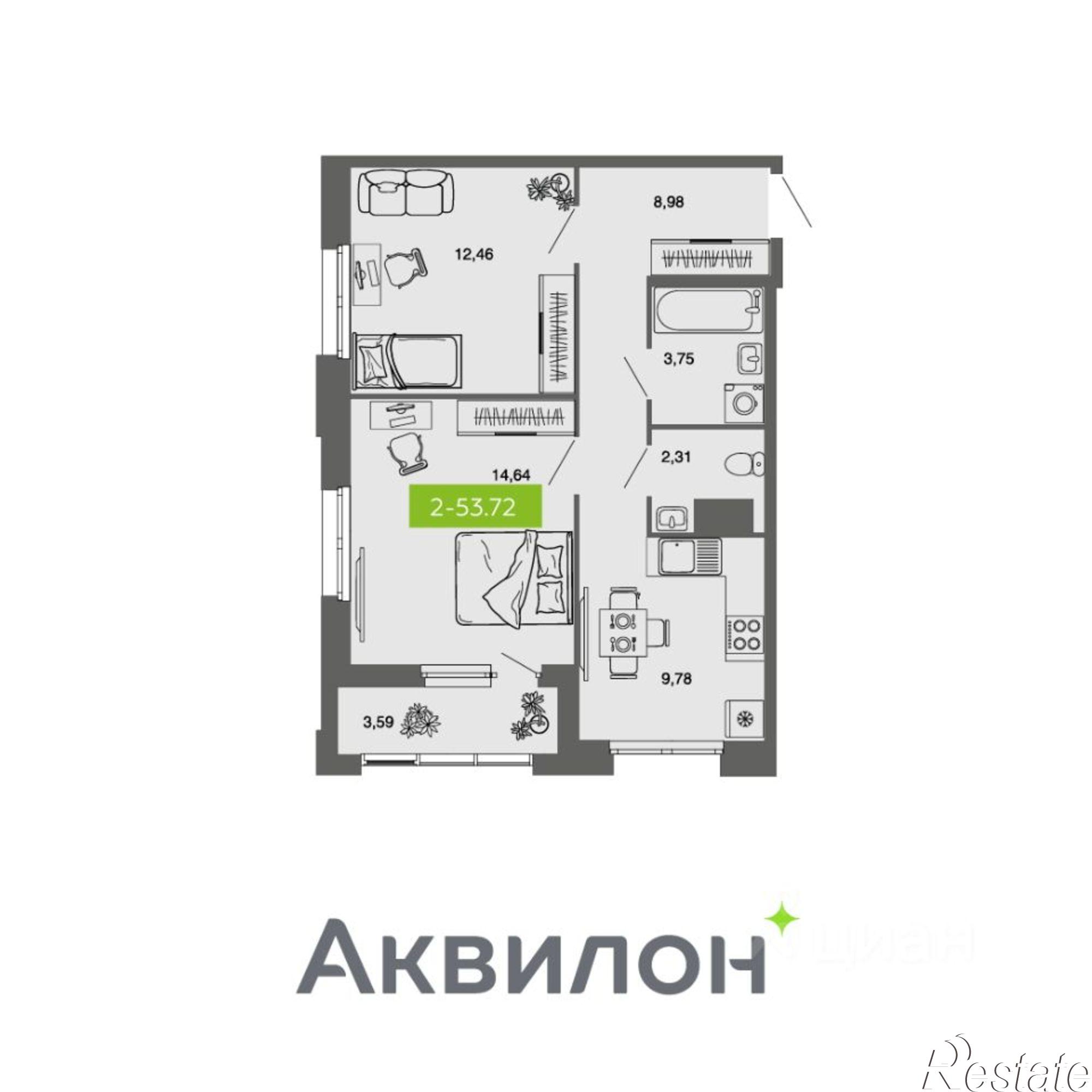 Купить квартиру за 8 729 280 рублей на Комсомольская улица, 38