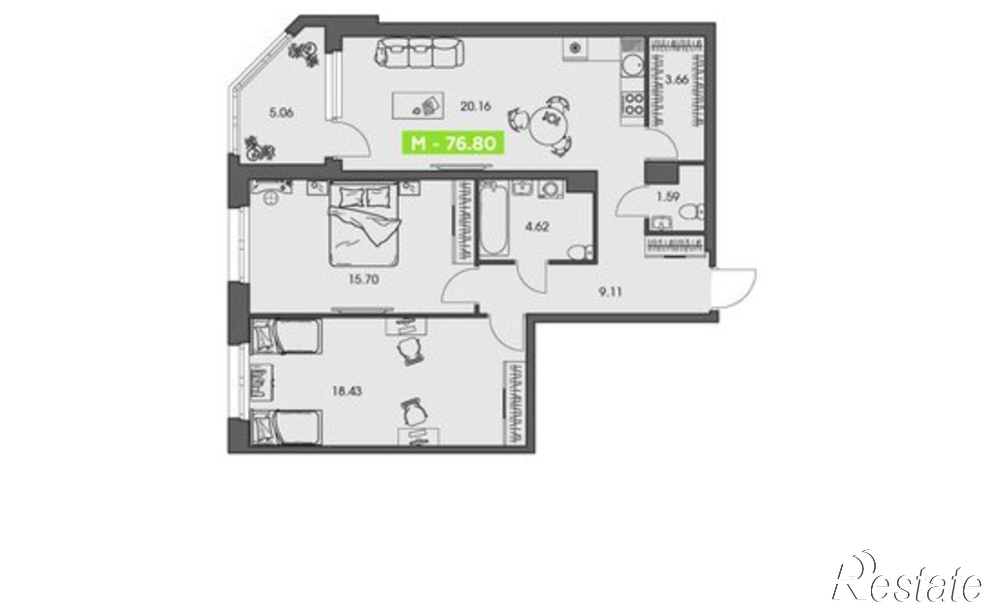 Купить квартиру за 12 615 700 рублей на улица Володарского, 36 к1