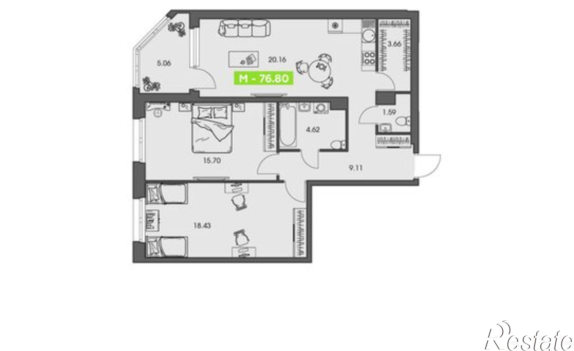 Купить квартиру за 12 245 400 рублей на улица Володарского, 36 к1