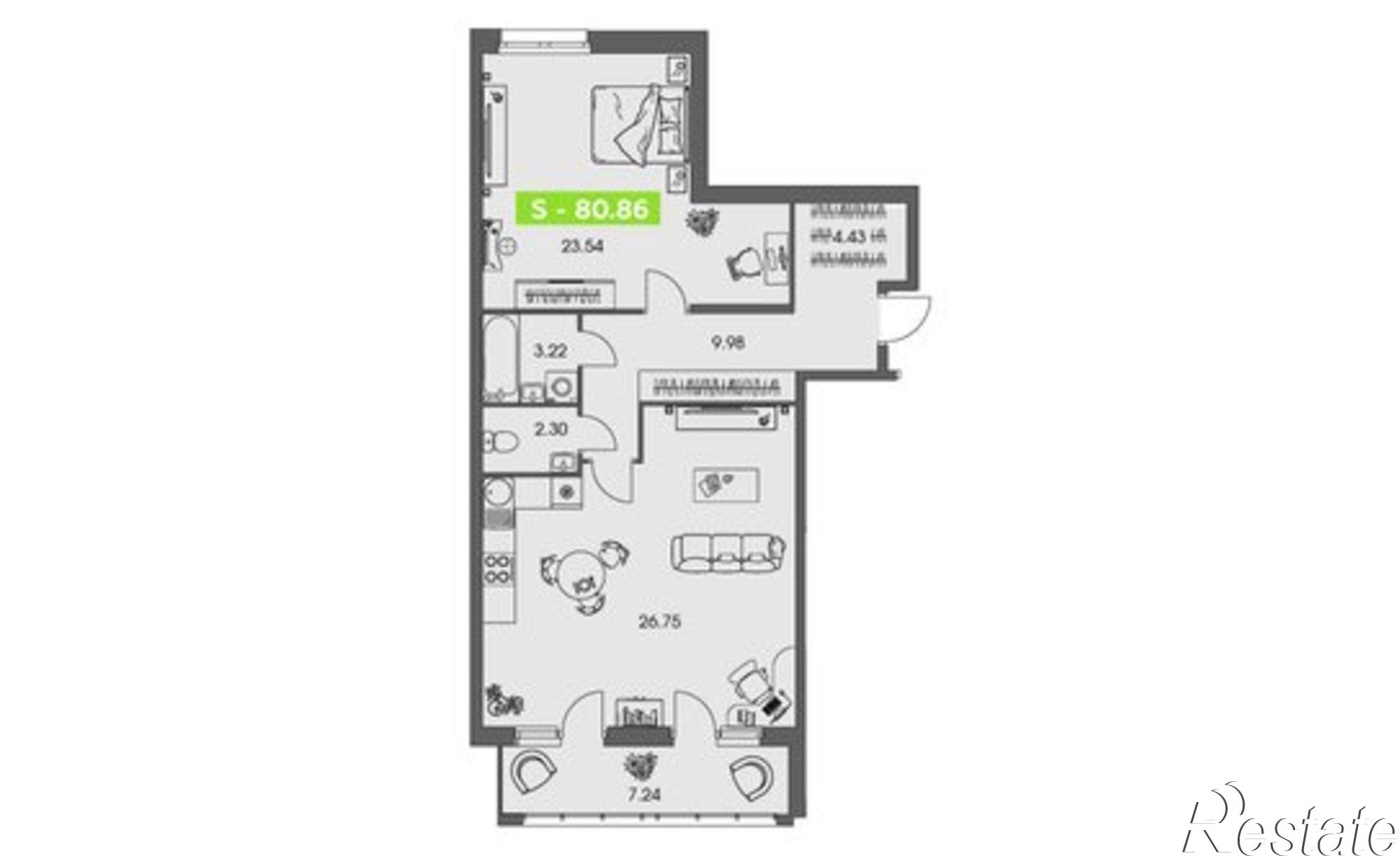 Купить квартиру за 12 965 700 рублей на улица Володарского, 36 к1