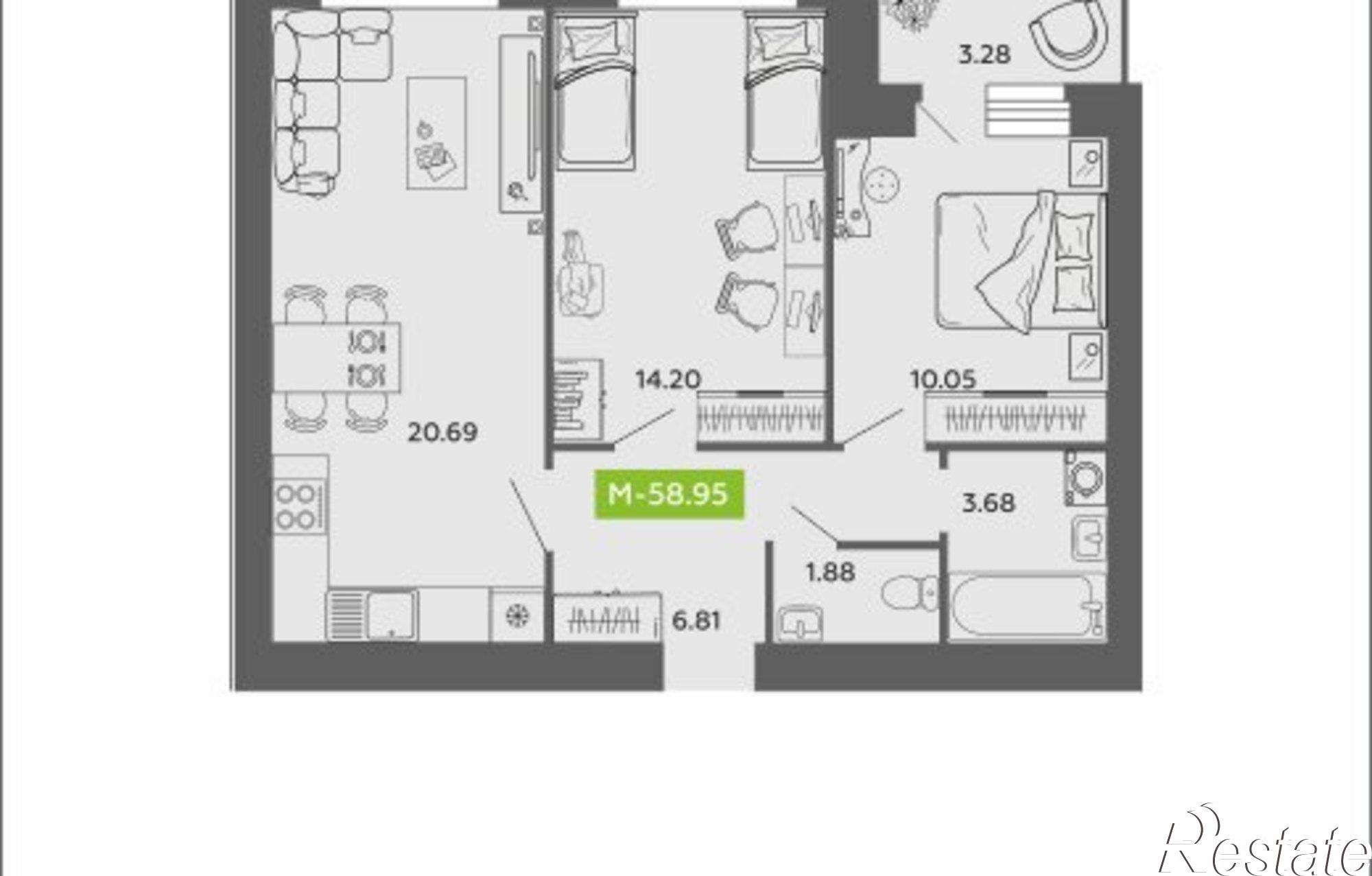 Купить квартиру за 8 600 100 рублей на ул Нагорная, 1