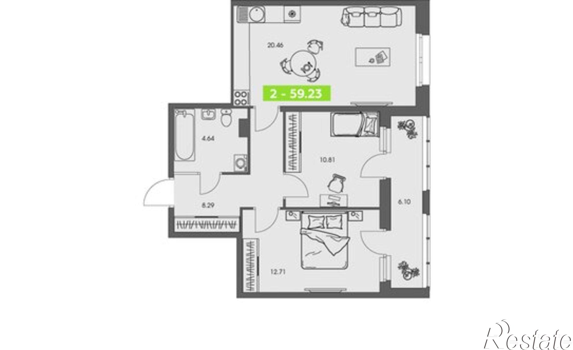 Купить квартиру за 9 446 980 рублей на улица Володарского, 36 к1