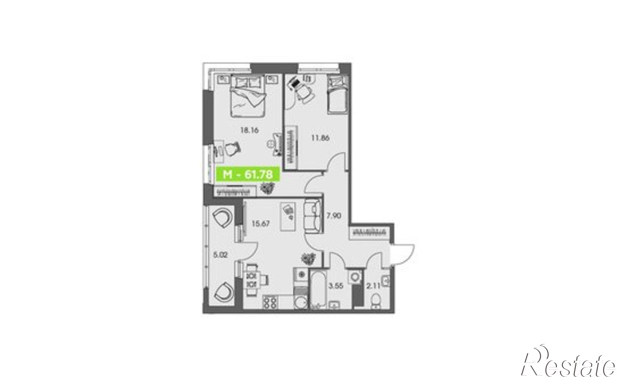 Купить квартиру за 9 661 720 рублей на ул Володарского, 36 2