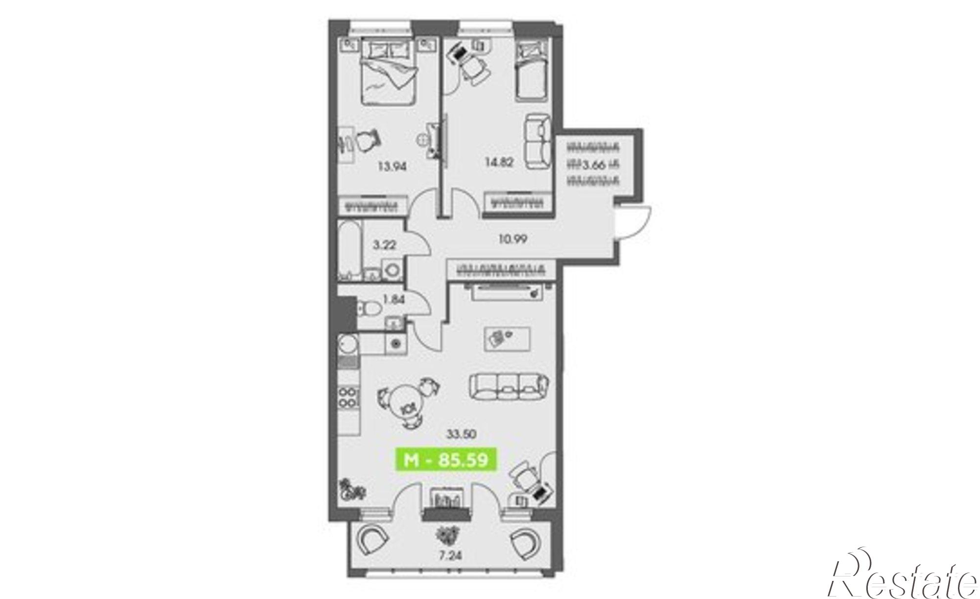 Купить квартиру за 14 511 000 рублей на ул Володарского, 36 2