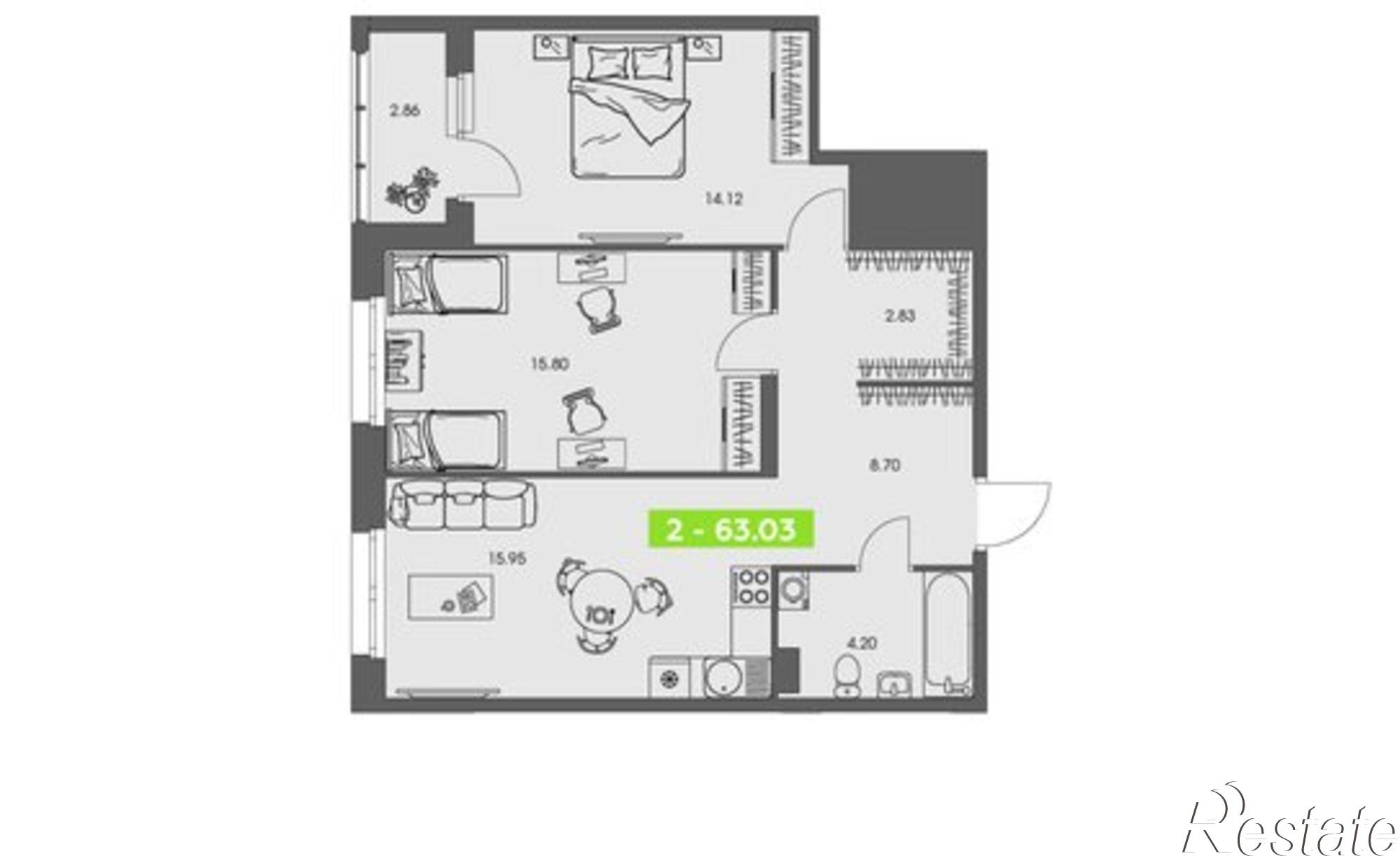 Купить квартиру за 9 890 720 рублей на ул Володарского, 36 2