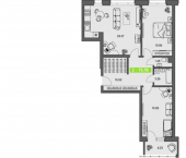 2-комн, 76 кв м, этаж 3/8 ул Володарского, 36 2