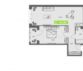1-комн, 54 кв м, этаж 4/8 ул Володарского, 36 2
