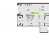 1-комн, 55 кв м, этаж 2/8 ул Володарского, 36 2