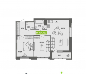 2-комн, 64 кв м, этаж 4/16 улица Самойло, 1