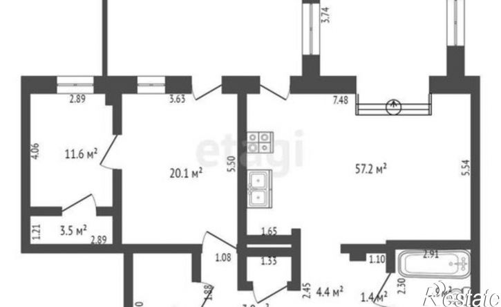 2-комн квартира Поморская улица, 39,  д. 39