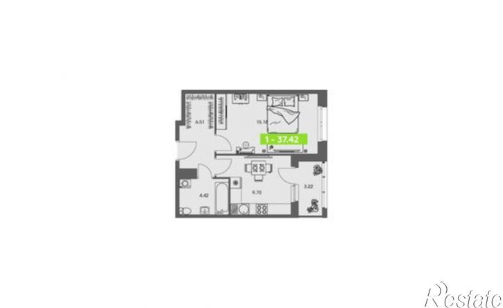 1-комн квартира в новом доме улица Володарского, 36 к1,  д. 36 к1