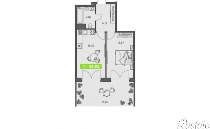 1-комн квартира в новом доме ул Володарского, 36 2,  д. 36 2,  к. 2