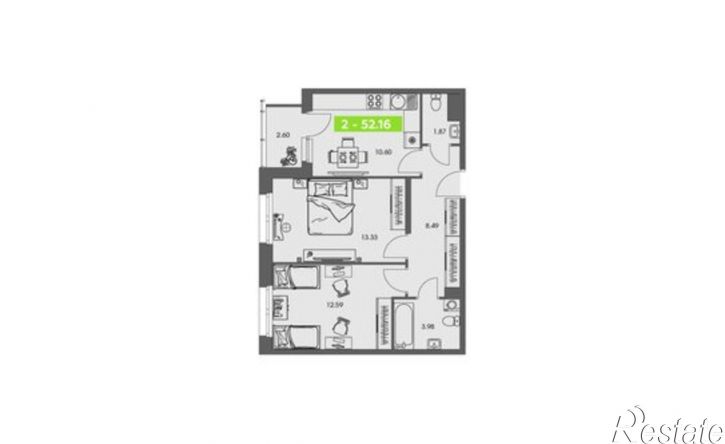 2-комн квартира в новом доме ул Володарского, 36 2,  д. 36 2,  к. 2