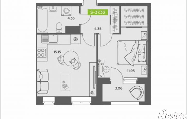 1-комн квартира в новом доме Ленинградский пр-кт, 28,  д. 28