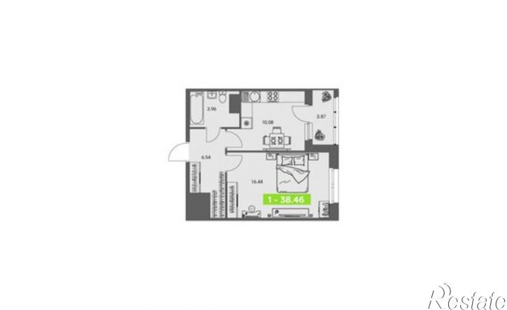 1-комн квартира в новом доме ул Володарского, 36 2,  д. 36 2,  к. 2