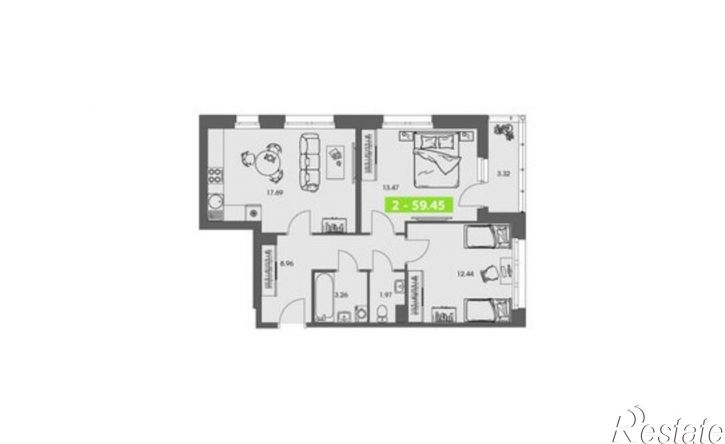 2-комн квартира в новом доме ул Володарского, 36 2,  д. 36 2,  к. 2