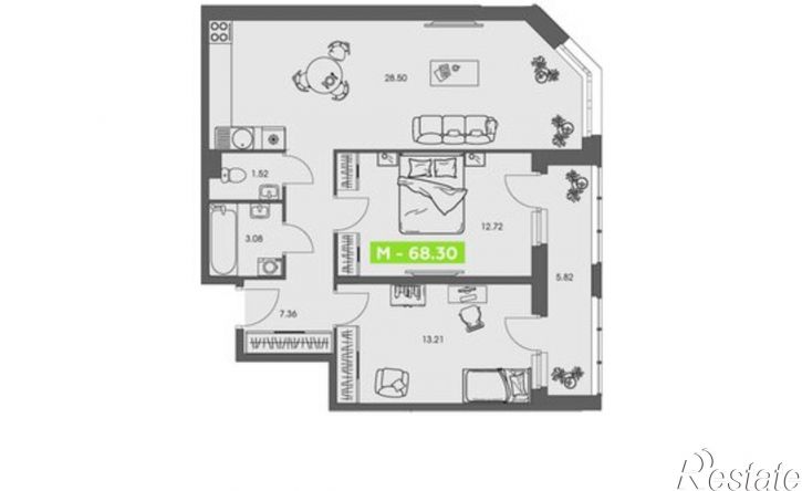 2-комн квартира в новом доме улица Володарского, 36 к1,  д. 36 к1