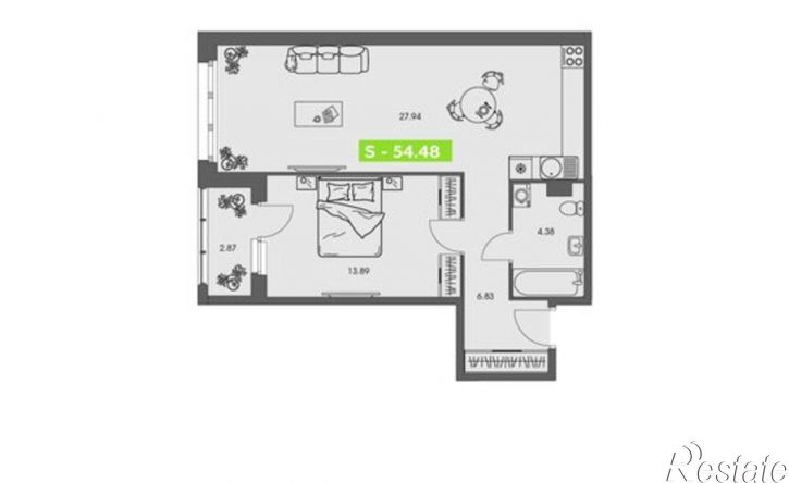 1-комн квартира в новом доме улица Володарского, 36 к1,  д. 36 к1